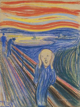  1895 Painting - The Scream by Edvard Munch 1895 pastel